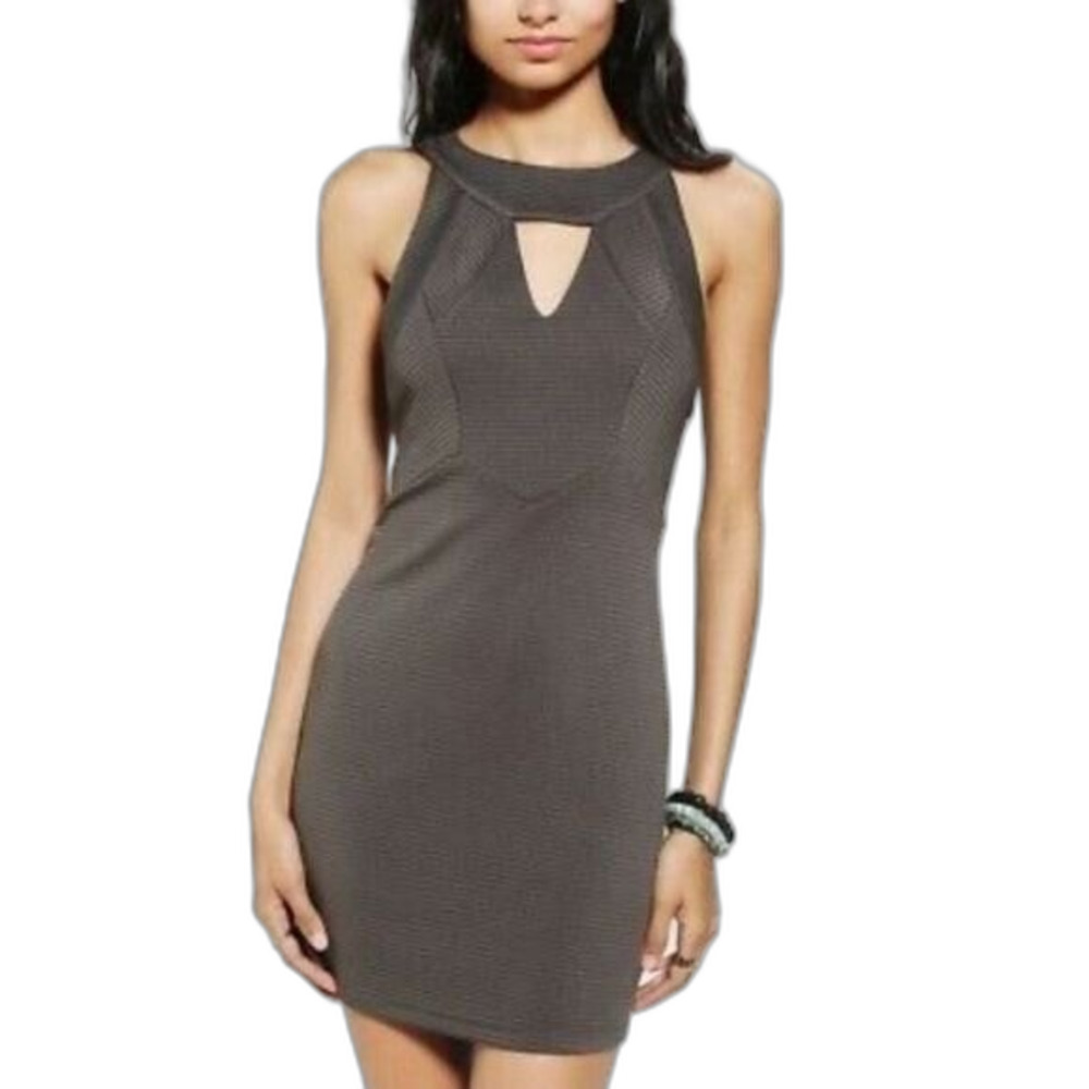 New LADAKH Gray Bodycon Textured Cutout Dress Woman's Size XS‎ Urban Outfitters